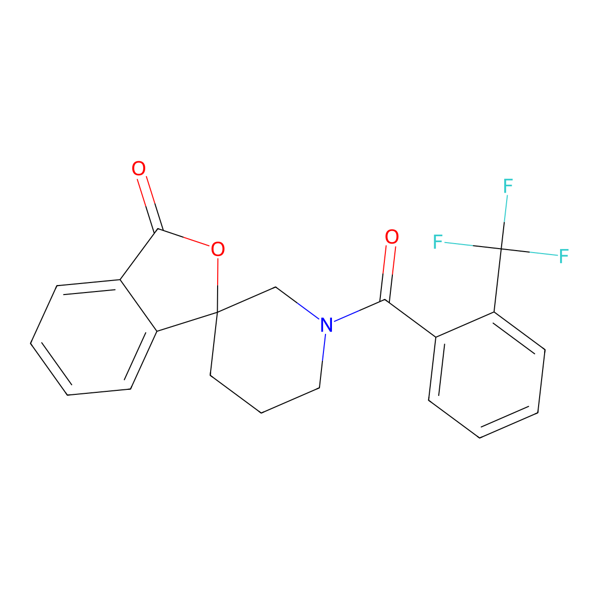 1'-[2-(trifluoromethyl)benzoyl]-3H-spiro[2-benzofuran-1,3'-piperidine]-3-one molecular structure, CAS 1797319-26-6