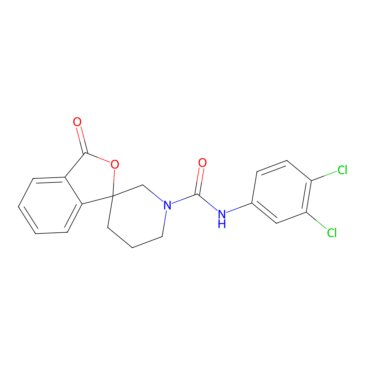 N-(3,4-dichlorophenyl)-3-oxo-3H-spiro[isobenzofuran-1,3'-piperidine]-1'-carboxamide molecular structure, CAS 1797319-37-9