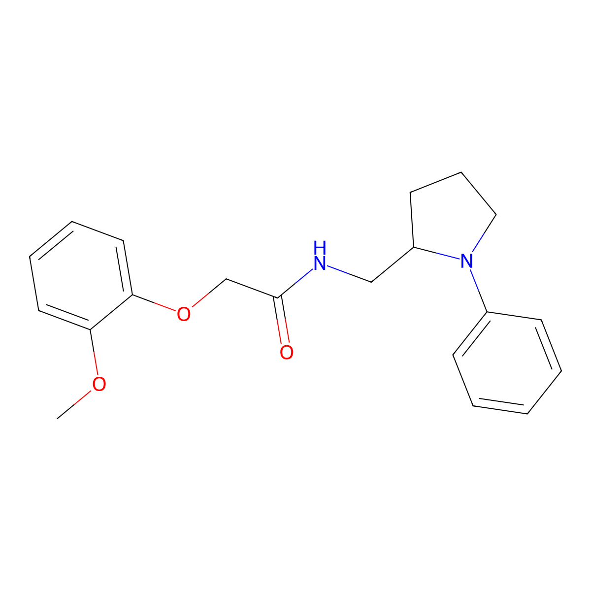 2-(2-methoxyphenoxy)-N-((1-phenylpyrrolidin-2-yl)methyl)acetamide molecular structure, CAS 1797319-52-8