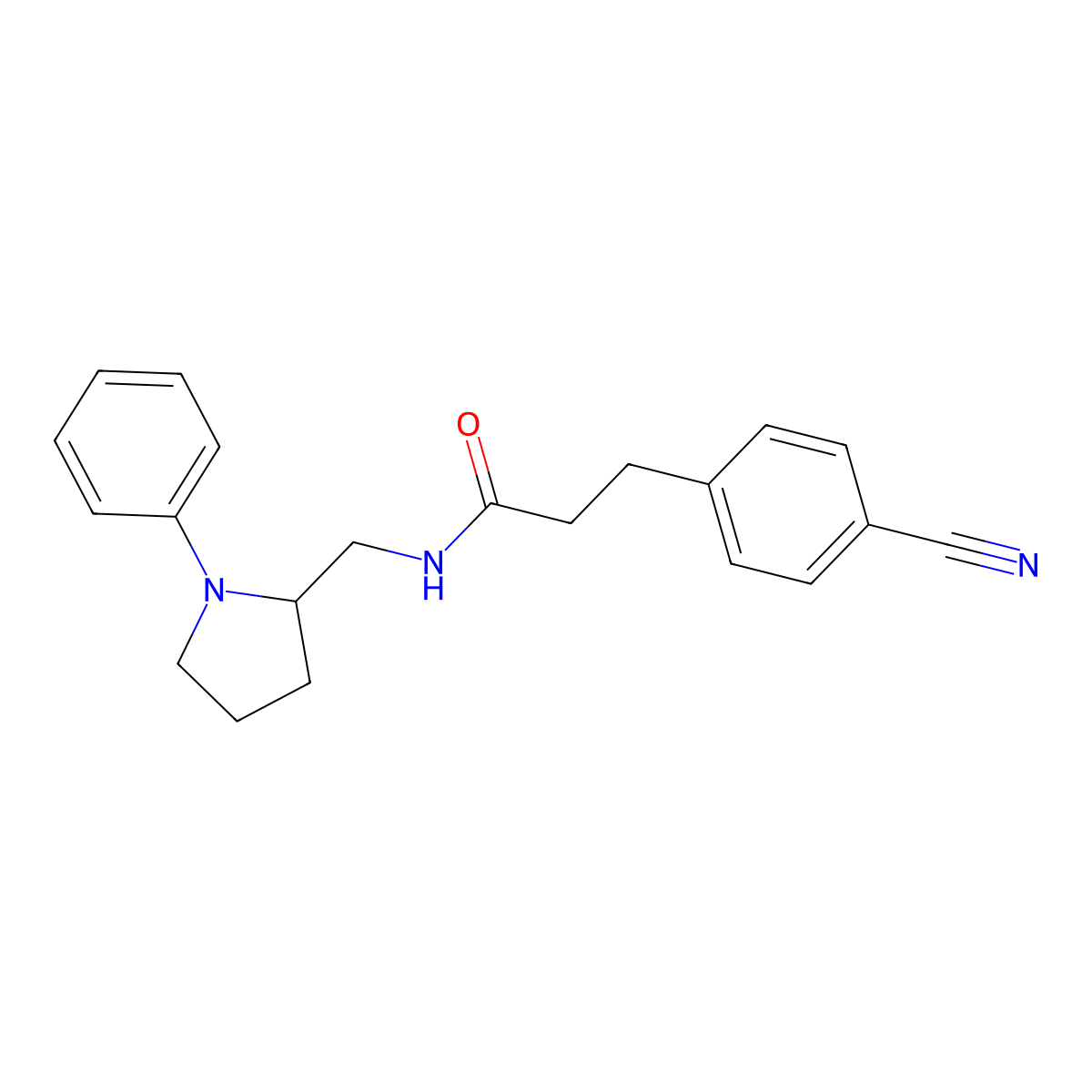 3-(4-cyanophenyl)-N-[(1-phenylpyrrolidin-2-yl)methyl]propanamide molecular structure, CAS 1797319-69-7