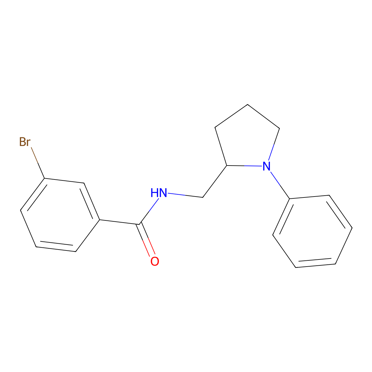 3-bromo-N-[(1-phenylpyrrolidin-2-yl)methyl]benzamide molecular structure, CAS 1797319-79-9