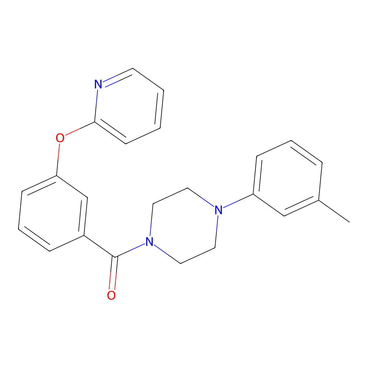 (3-(Pyridin-2-yloxy)phenyl)(4-(m-tolyl)piperazin-1-yl)methanone molecular structure, CAS 1797320-51-4