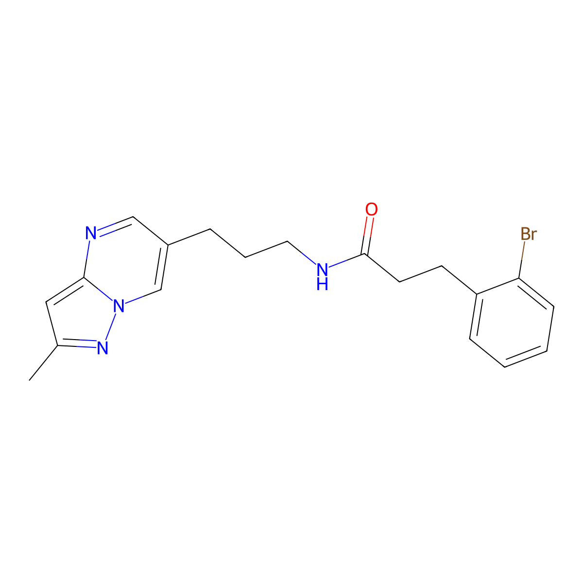 3-(2-bromophenyl)-N-(3-{2-methylpyrazolo[1,5-a]pyrimidin-6-yl}propyl)propanamide molecular structure, CAS 1797321-20-0