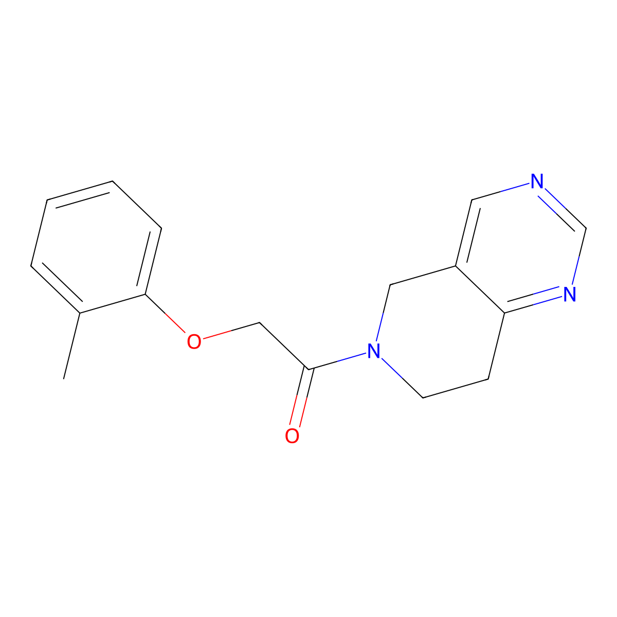 1-(7,8-dihydropyrido[4,3-d]pyrimidin-6(5H)-yl)-2-(o-tolyloxy)ethanone molecular structure, CAS 1797321-38-0