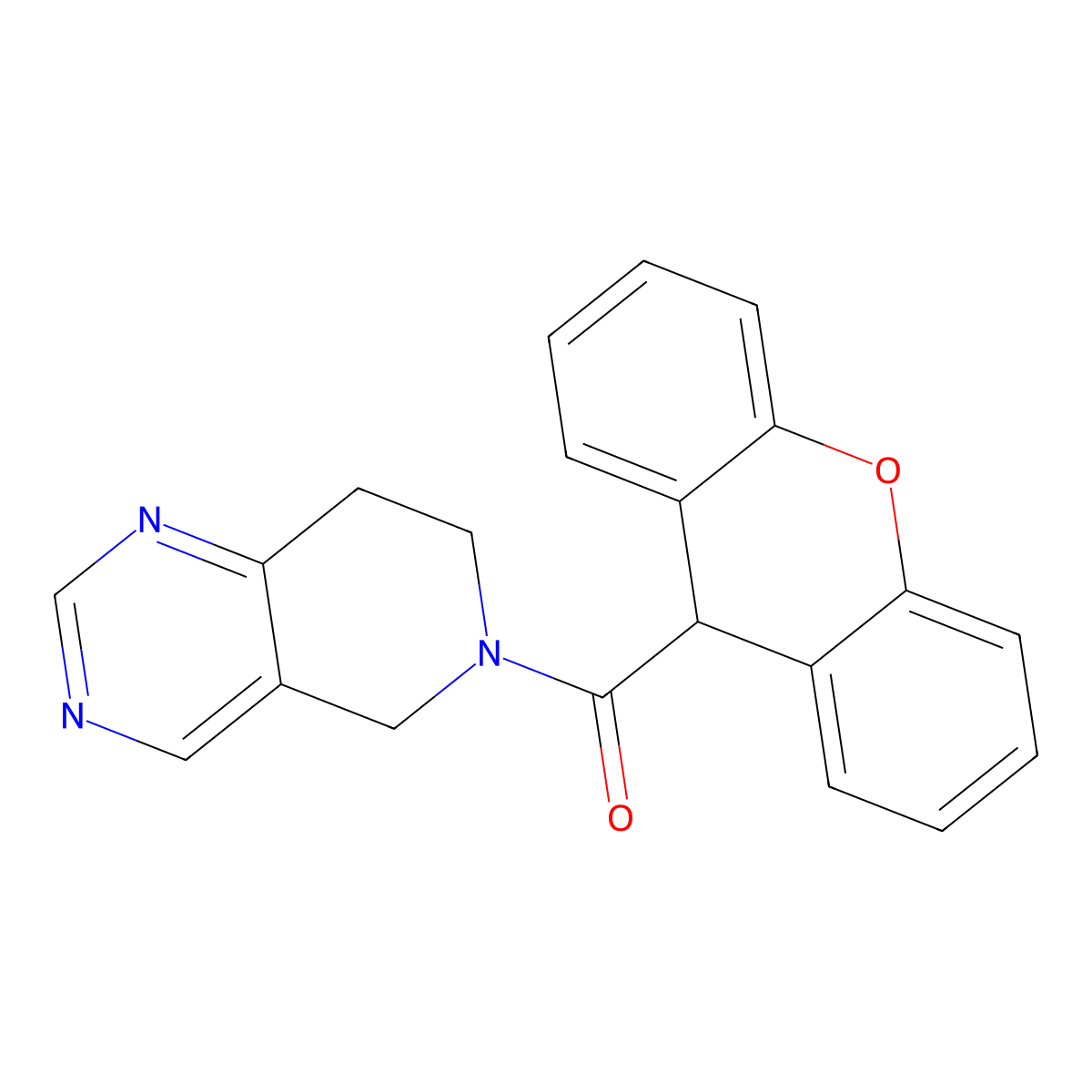 (7,8-dihydropyrido[4,3-d]pyrimidin-6(5H)-yl)(9H-xanthen-9-yl)methanone molecular structure, CAS 1797321-51-7