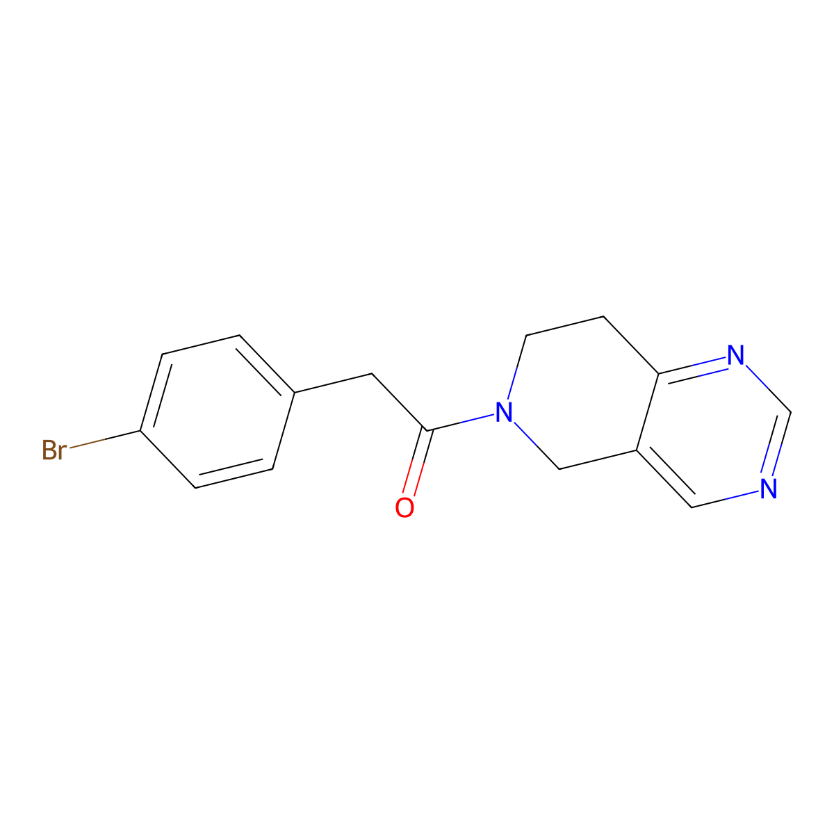 2-(4-bromophenyl)-1-(7,8-dihydropyrido[4,3-d]pyrimidin-6(5H)-yl)ethanone molecular structure, CAS 1797321-87-9