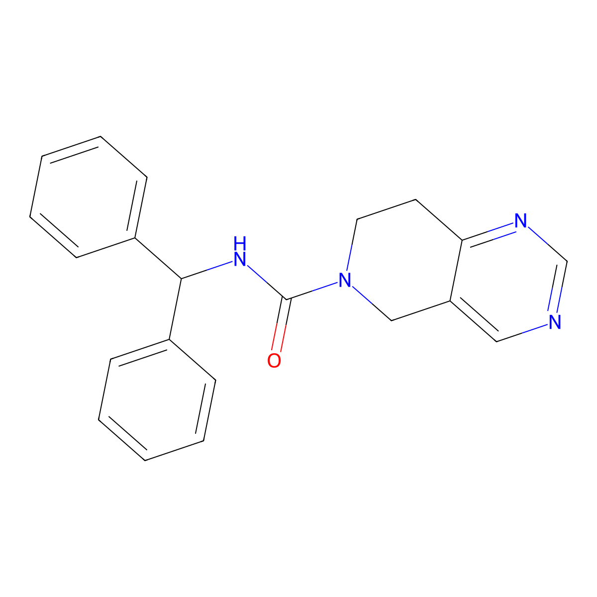 N-benzhydryl-7,8-dihydropyrido[4,3-d]pyrimidine-6(5H)-carboxamide molecular structure, CAS 1797322-15-6