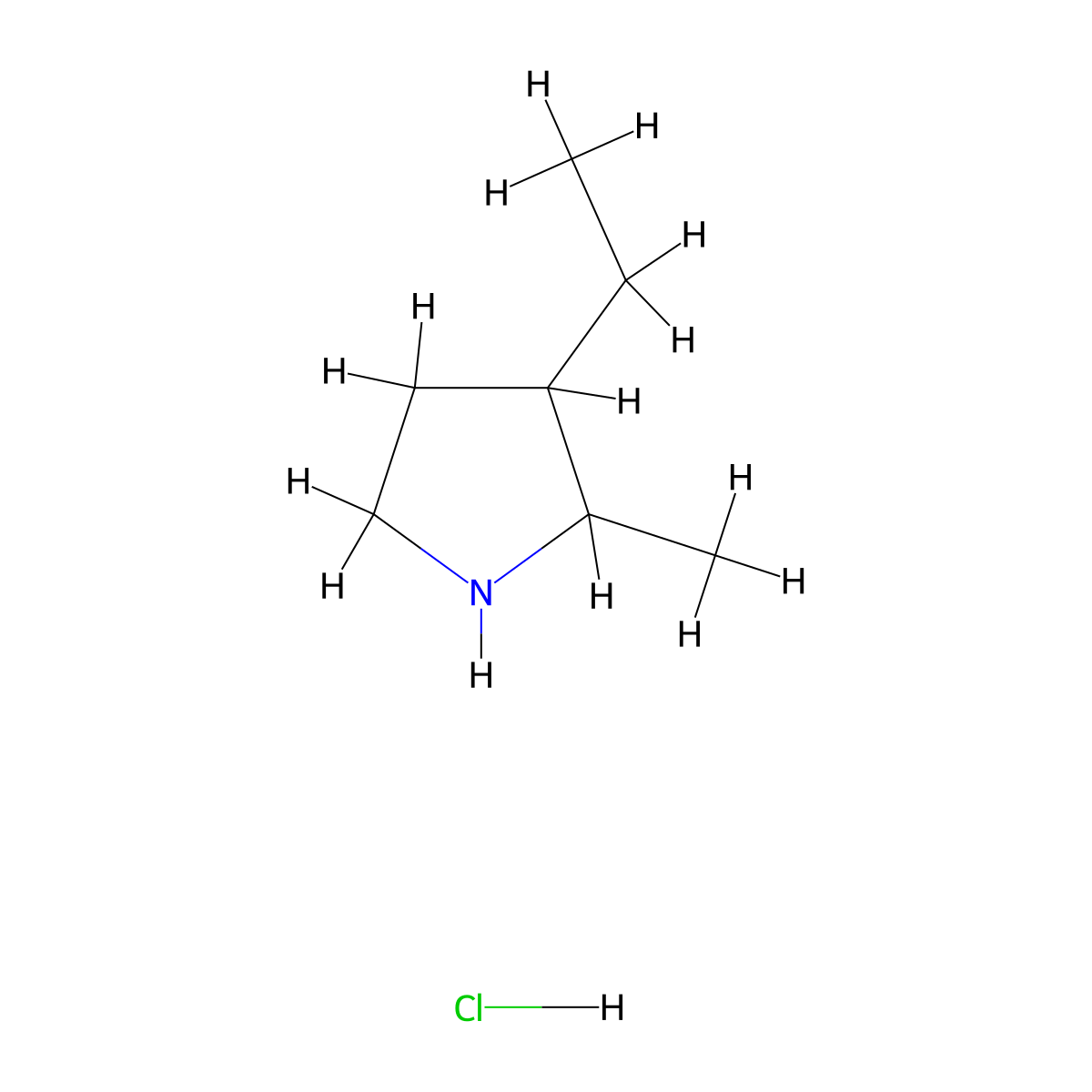 3-Ethyl-2-methylpyrrolidine hydrochloride molecular structure, CAS 1797322-32-7