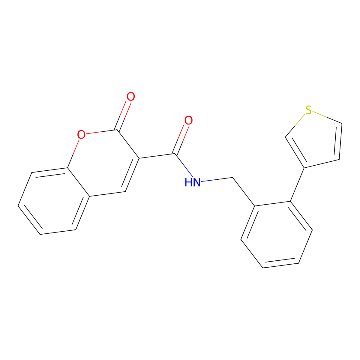 2-oxo-N-(2-(thiophen-3-yl)benzyl)-2H-chromene-3-carboxamide molecular structure, CAS 1797322-47-4