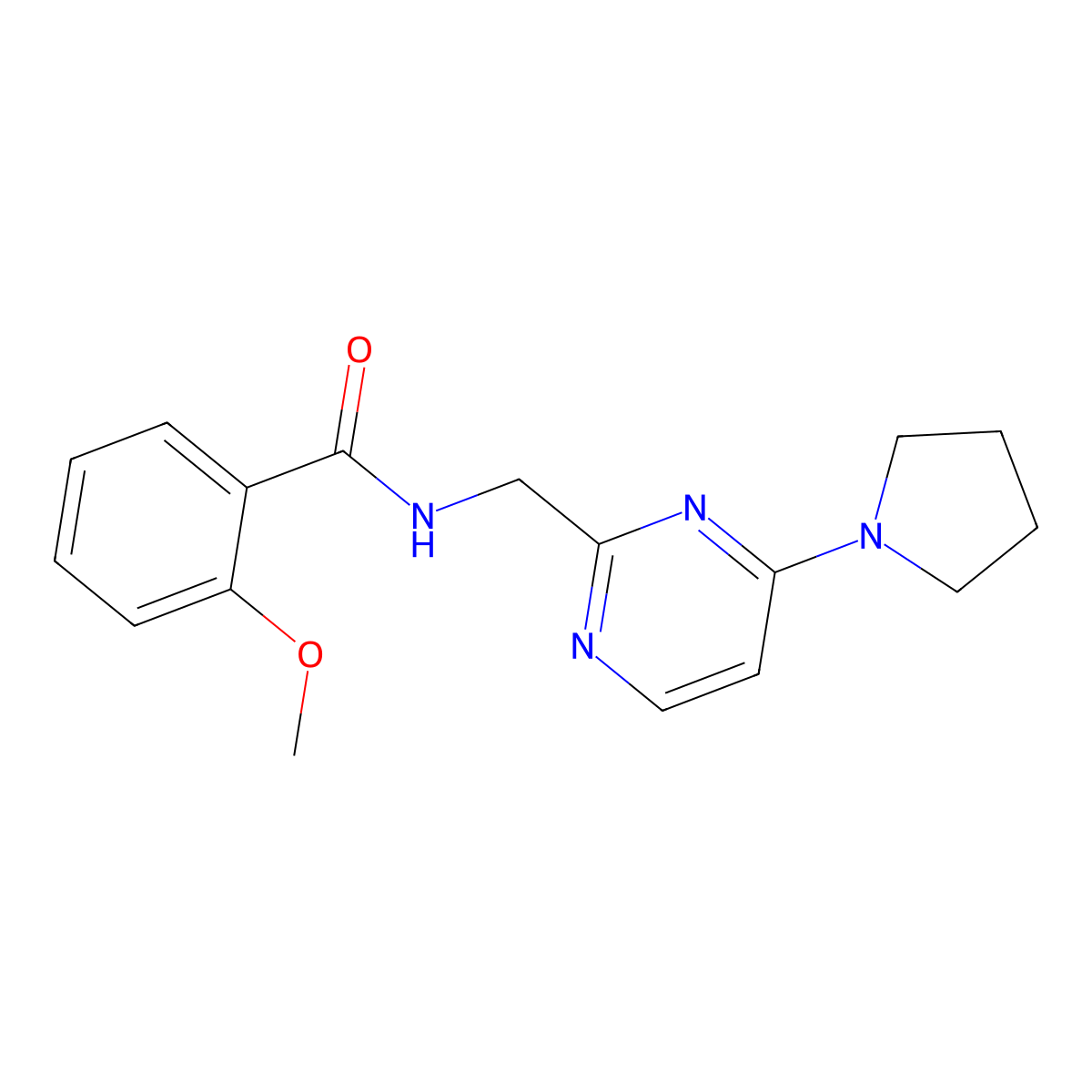2-methoxy-N-{[4-(pyrrolidin-1-yl)pyrimidin-2-yl]methyl}benzamide molecular structure, CAS 1797328-39-2
