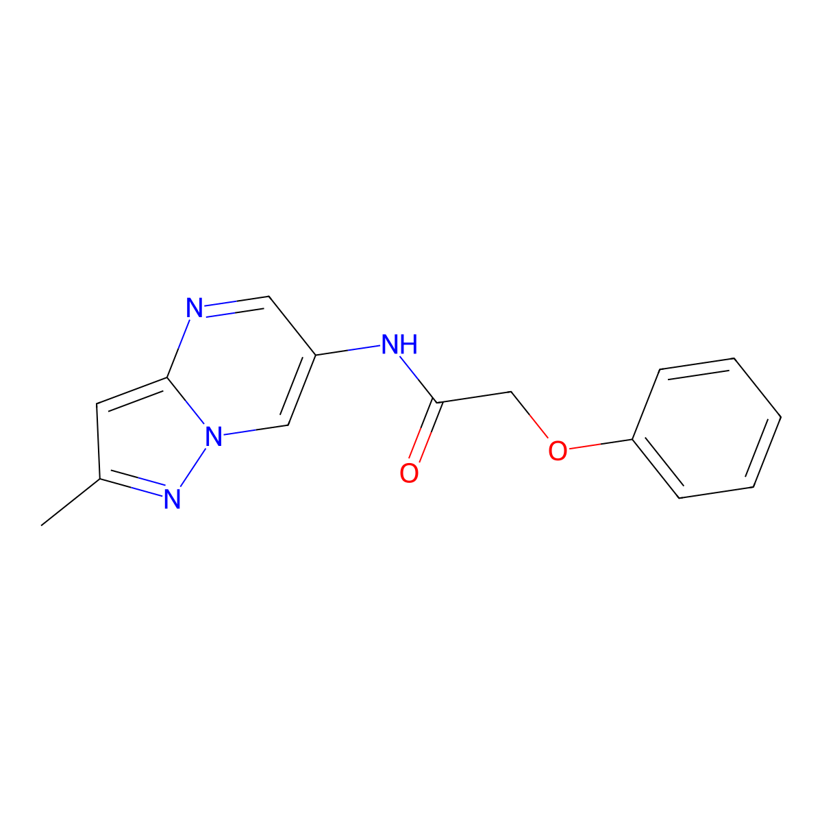 N-(2-methylpyrazolo[1,5-a]pyrimidin-6-yl)-2-phenoxyacetamide molecular structure, CAS 1797328-94-9