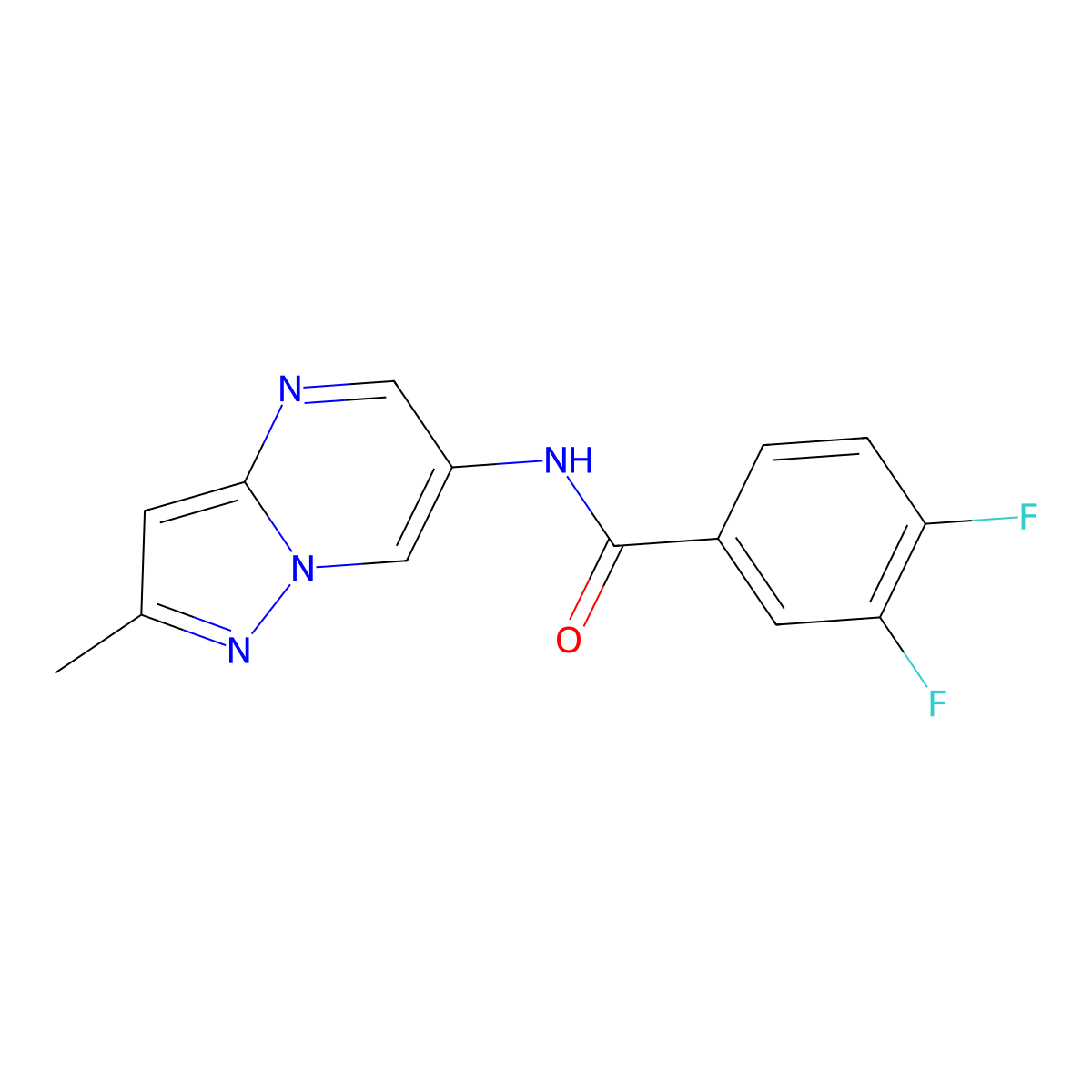 3,4-difluoro-N-(2-methylpyrazolo[1,5-a]pyrimidin-6-yl)benzamide molecular structure, CAS 1797329-03-3