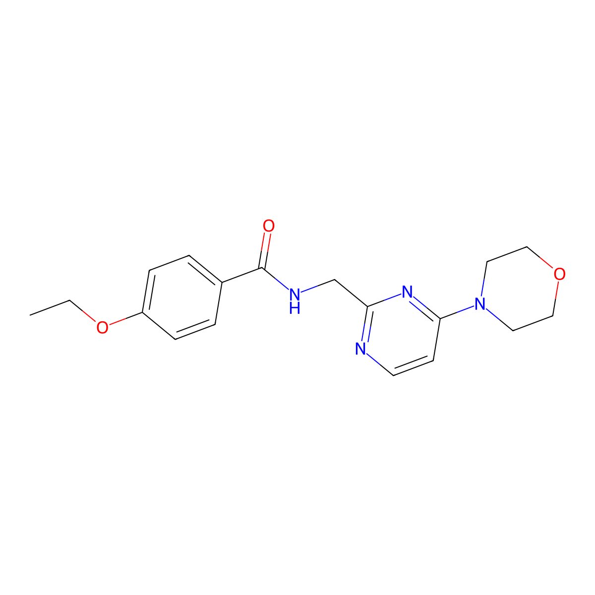 4-ethoxy-N-((4-morpholinopyrimidin-2-yl)methyl)benzamide molecular structure, CAS 1797329-05-5