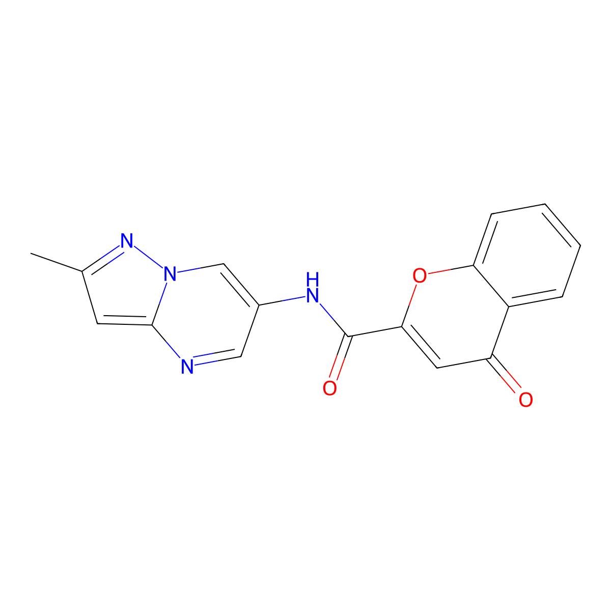 N-{2-methylpyrazolo[1,5-a]pyrimidin-6-yl}-4-oxo-4H-chromene-2-carboxamide molecular structure, CAS 1797329-24-8