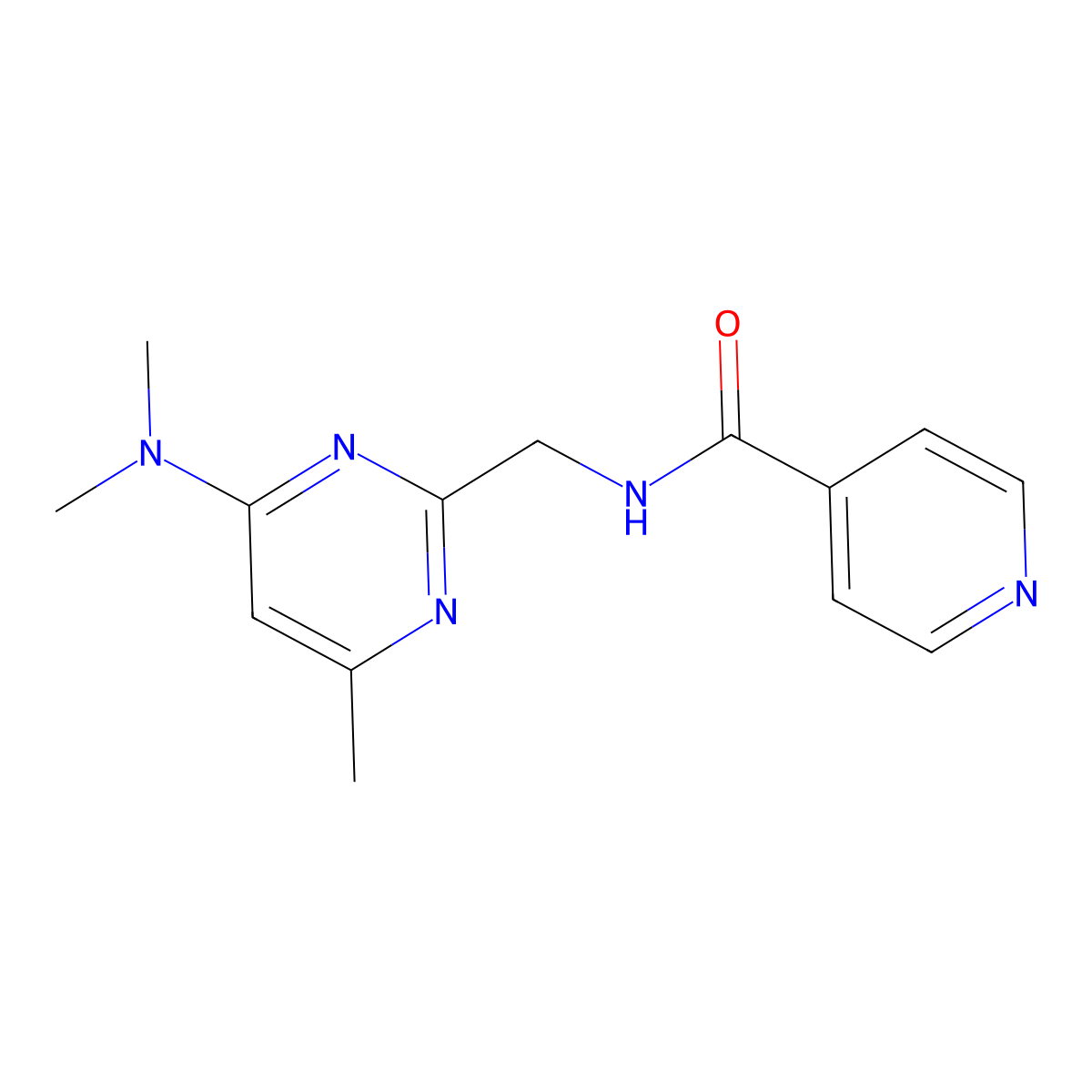 N-((4-(dimethylamino)-6-methylpyrimidin-2-yl)methyl)isonicotinamide molecular structure, CAS 1797329-48-6
