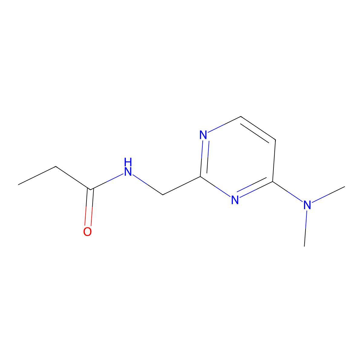 N-((4-(dimethylamino)pyrimidin-2-yl)methyl)propionamide molecular structure, CAS 1797329-67-9