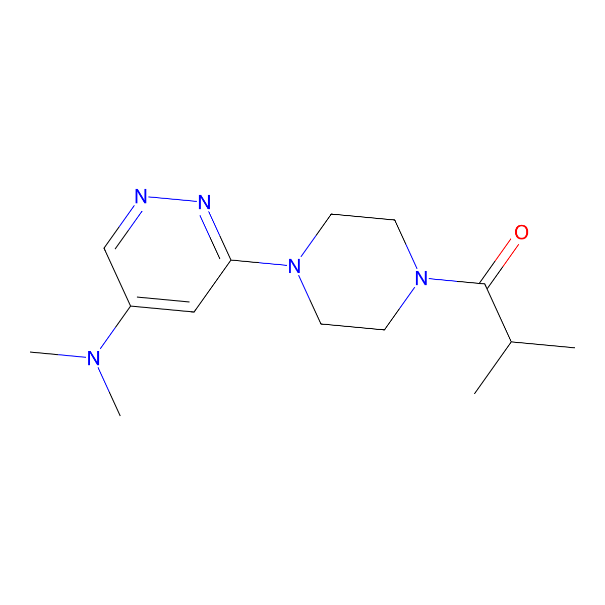 1-{4-[5-(Dimethylamino)pyridazin-3-YL]piperazin-1-YL}-2-methylpropan-1-one molecular structure, CAS 1797330-10-9