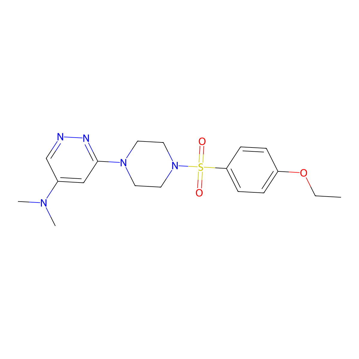 6-[4-(4-ethoxybenzenesulfonyl)piperazin-1-yl]-N,N-dimethylpyridazin-4-amine molecular structure, CAS 1797330-15-4