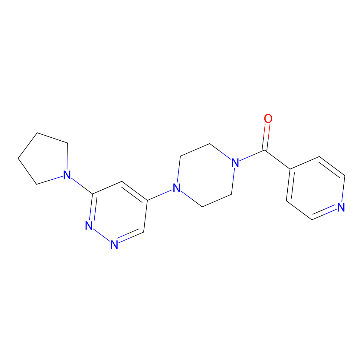 Pyridin-4-yl(4-(6-(pyrrolidin-1-yl)pyridazin-4-yl)piperazin-1-yl)methanone molecular structure, CAS 1797330-21-2