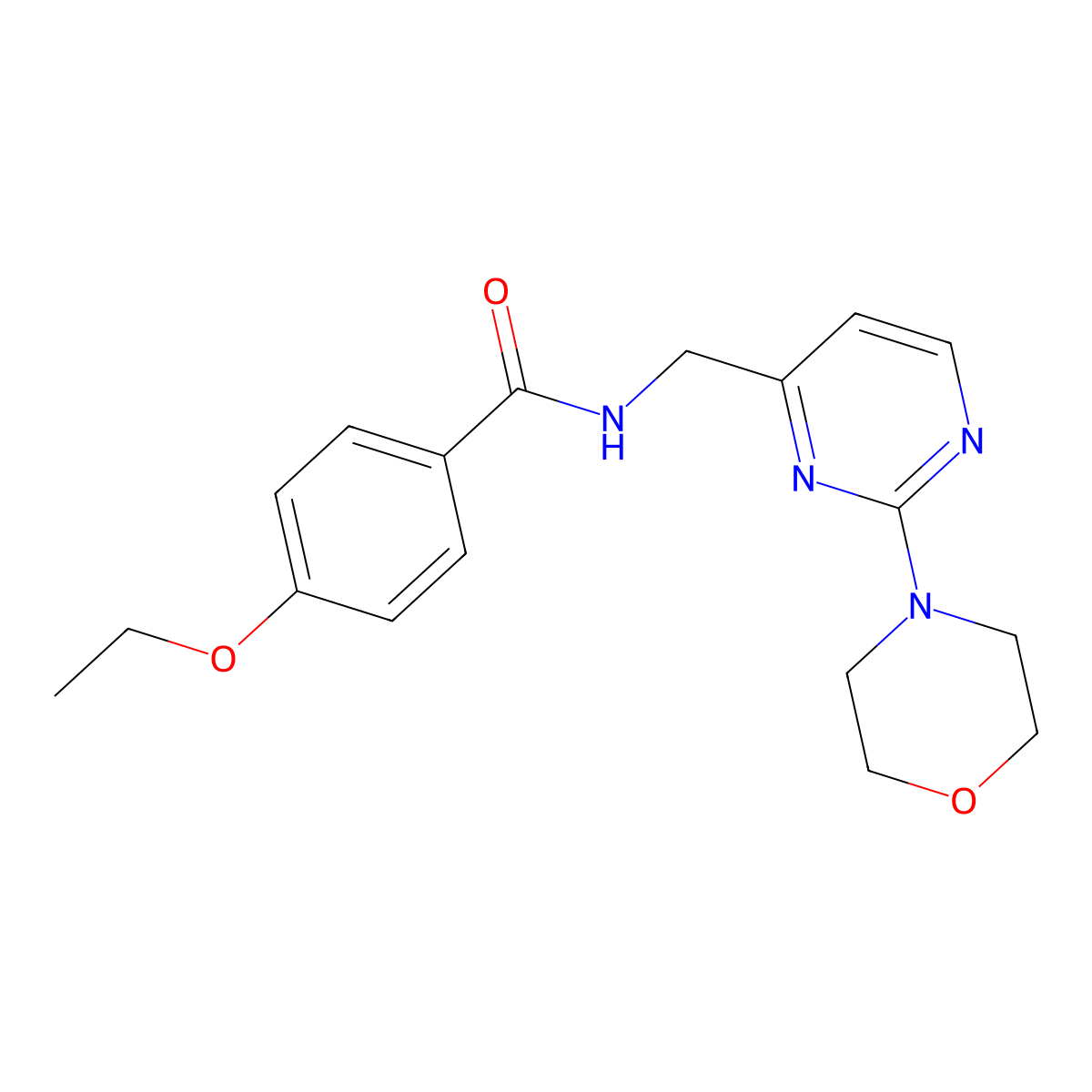 4-ethoxy-N-((2-morpholinopyrimidin-4-yl)methyl)benzamide molecular structure, CAS 1797330-97-2