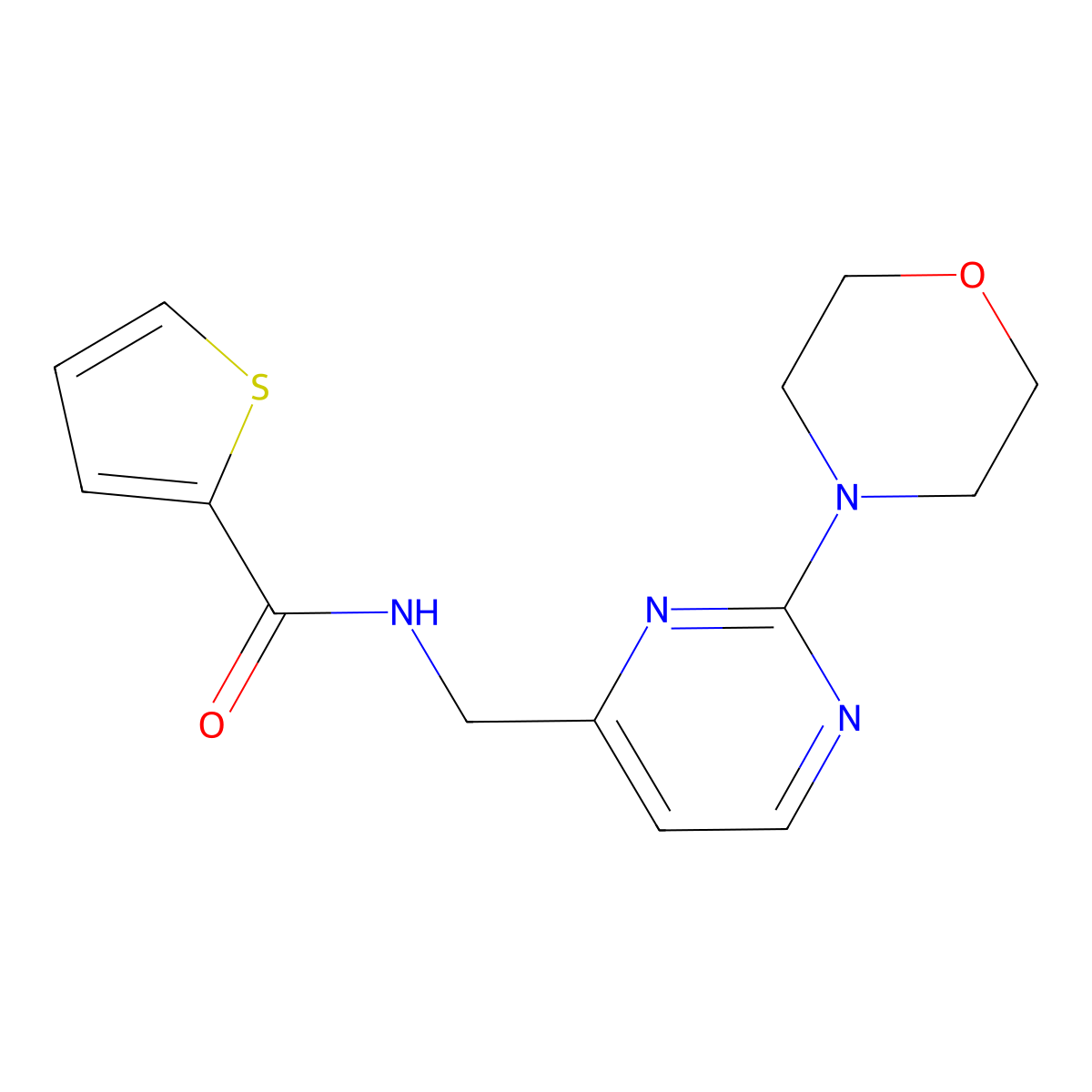 N-((2-morpholinopyrimidin-4-yl)methyl)thiophene-2-carboxamide molecular structure, CAS 1797331-03-3