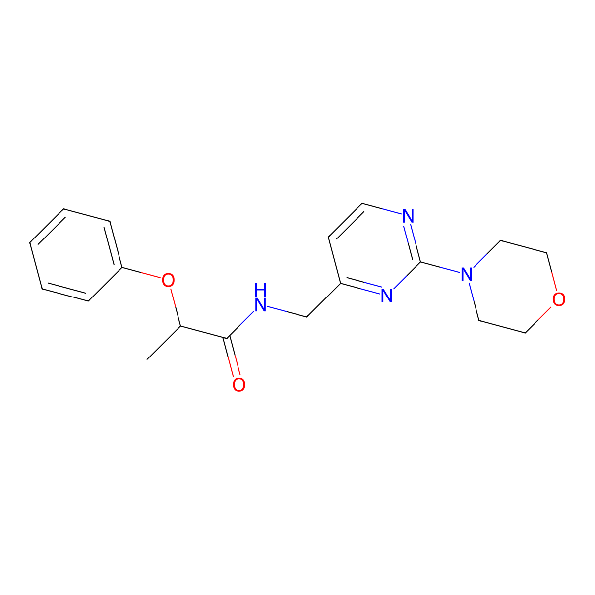 N-((2-morpholinopyrimidin-4-yl)methyl)-2-phenoxypropanamide molecular structure, CAS 1797331-09-9