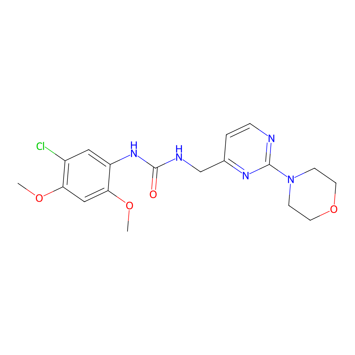 1-(5-Chloro-2,4-dimethoxyphenyl)-3-((2-morpholinopyrimidin-4-yl)methyl)urea molecular structure, CAS 1797331-13-5