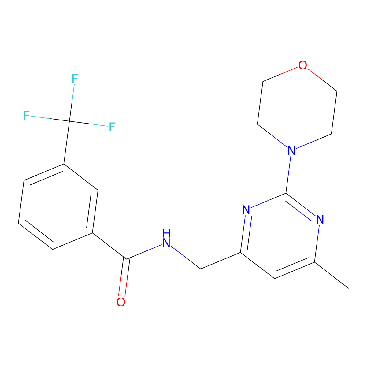N-{[6-methyl-2-(morpholin-4-yl)pyrimidin-4-yl]methyl}-3-(trifluoromethyl)benzamide molecular structure, CAS 1797331-18-0