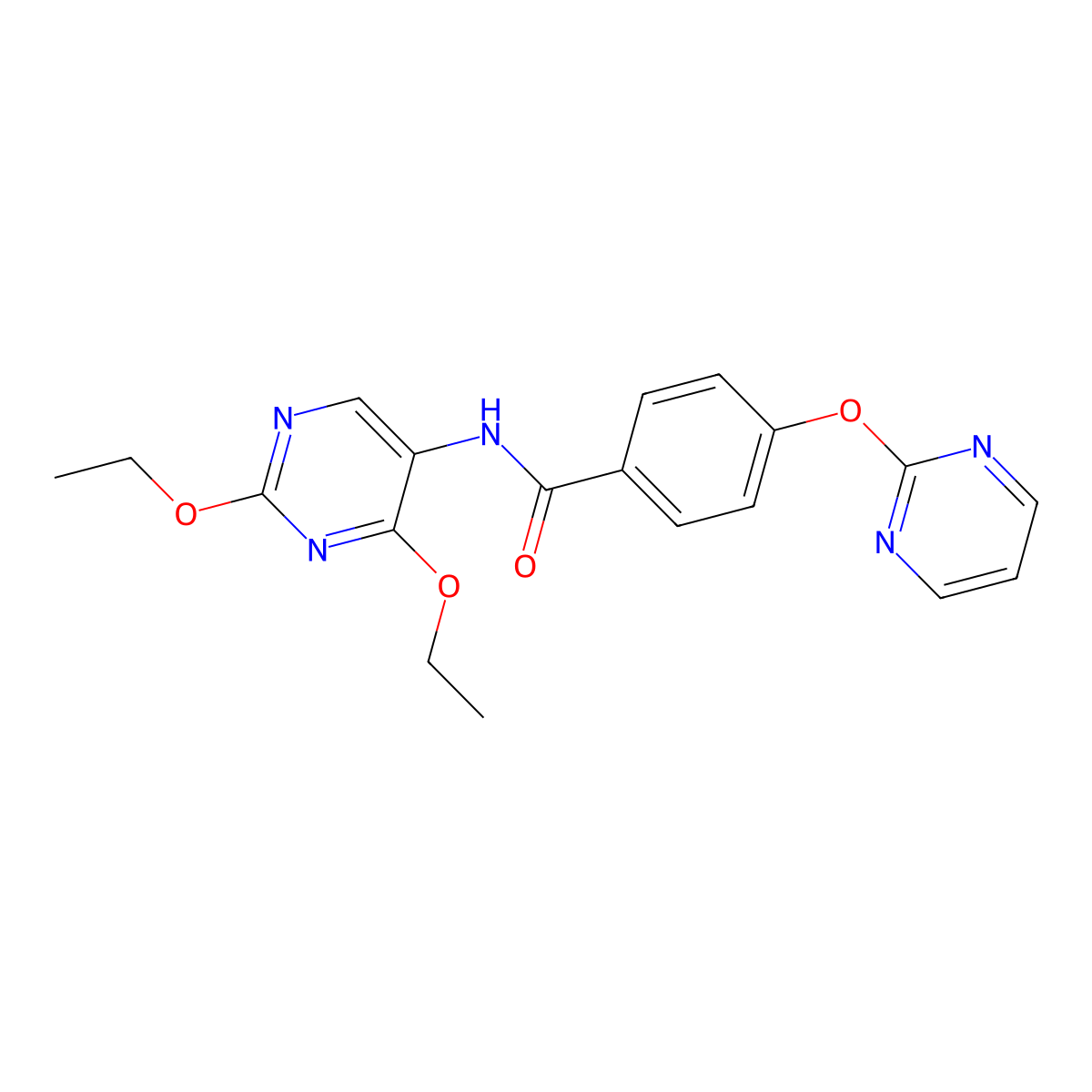 N-(2,4-diethoxypyrimidin-5-yl)-4-(pyrimidin-2-yloxy)benzamide molecular structure, CAS 1797331-20-4