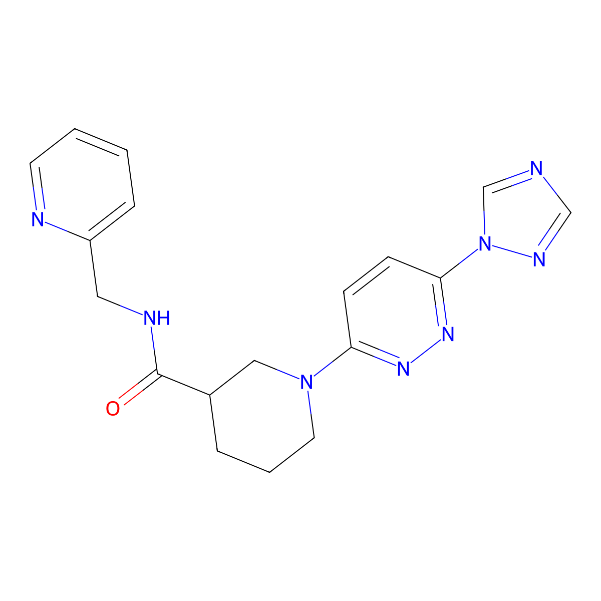 1-(6-(1H-1,2,4-triazol-1-yl)pyridazin-3-yl)-N-(pyridin-2-ylmethyl)piperidine-3-carboxamide molecular structure, CAS 1797332-38-7