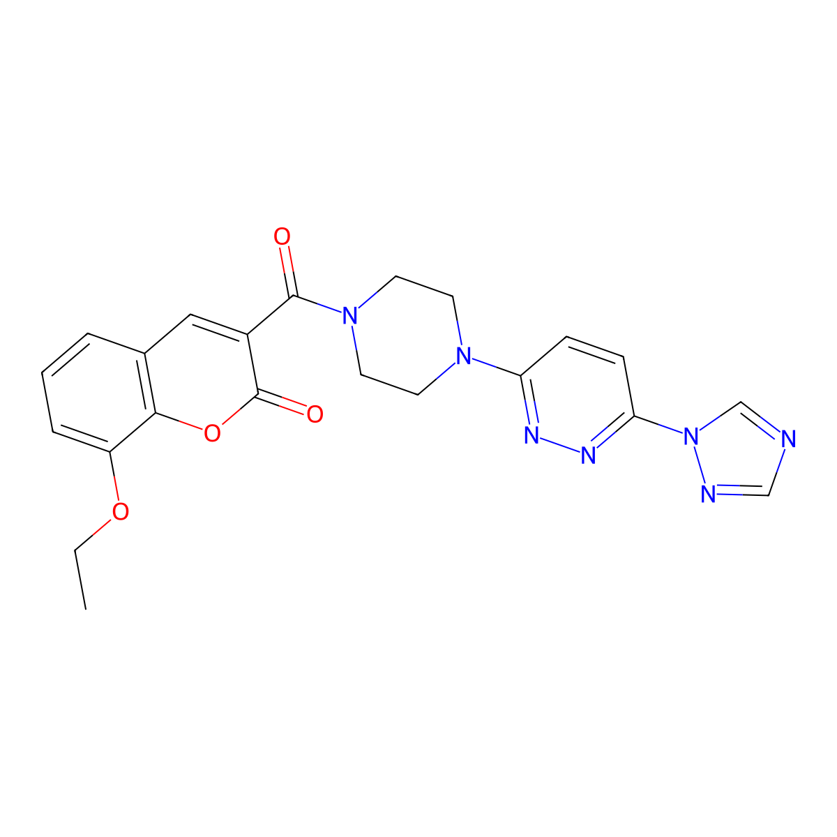 3-(4-(6-(1H-1,2,4-triazol-1-yl)pyridazin-3-yl)piperazine-1-carbonyl)-8-ethoxy-2H-chromen-2-one molecular structure, CAS 1797333-04-0