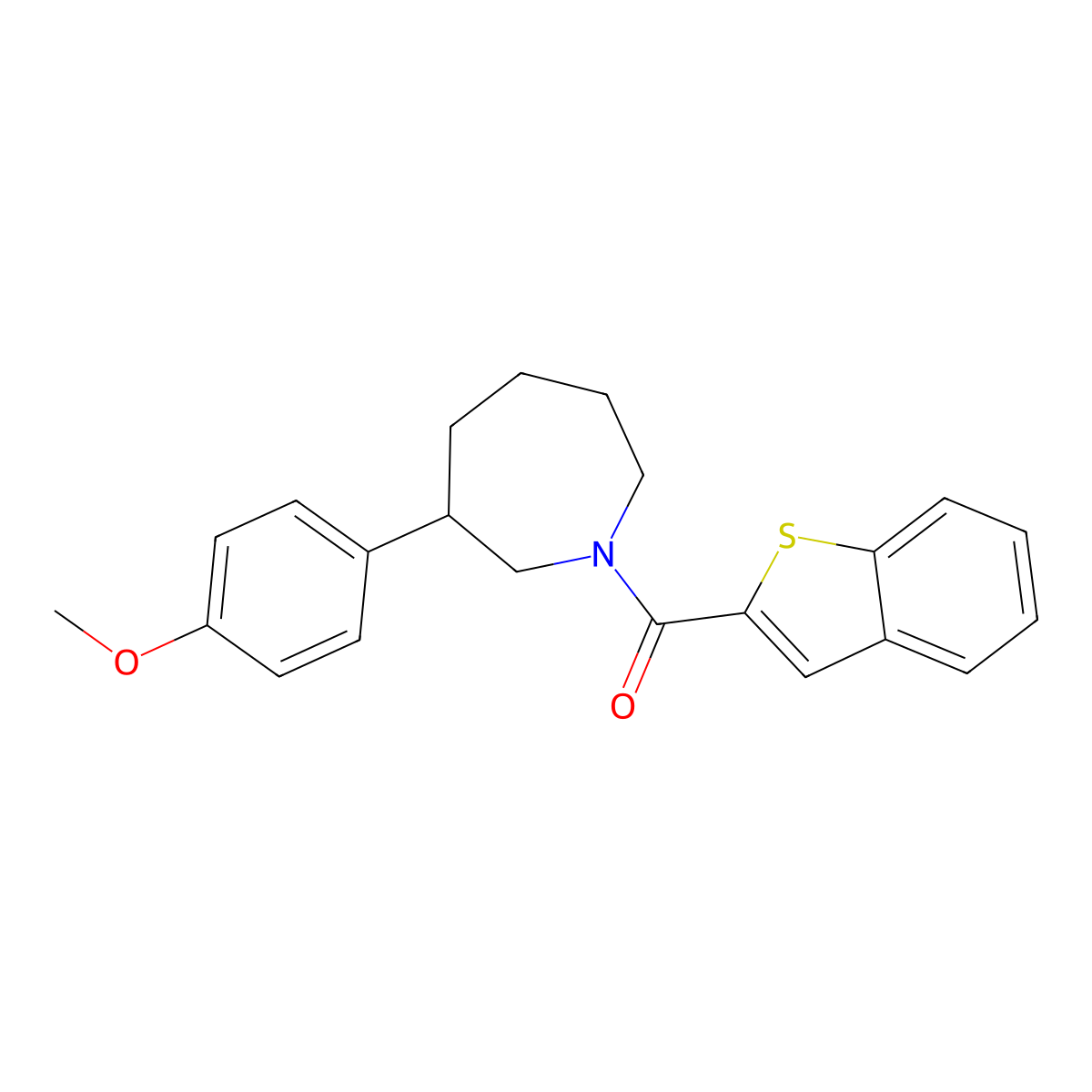 Benzo[b]thiophen-2-yl(3-(4-methoxyphenyl)azepan-1-yl)methanone molecular structure, CAS 1797333-69-7