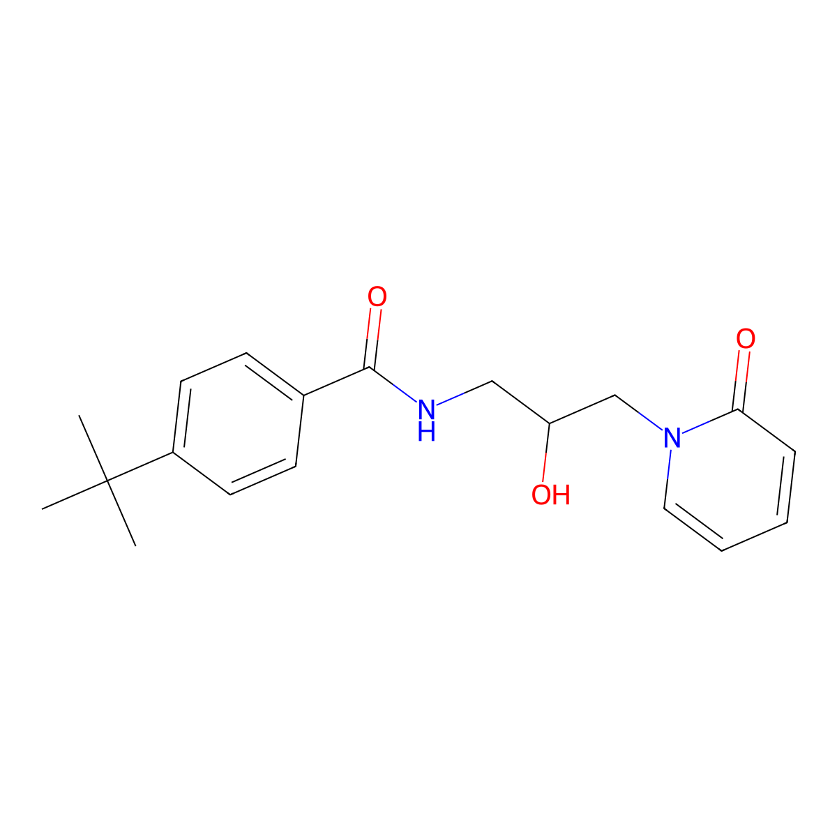 4-(tert-butyl)-N-(2-hydroxy-3-(2-oxopyridin-1(2H)-yl)propyl)benzamide molecular structure, CAS 1797333-87-9