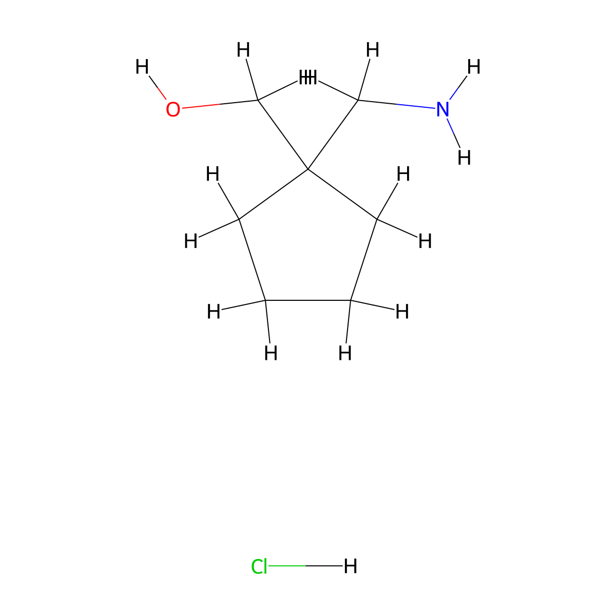 [1-(Aminomethyl)cyclopentyl]methanol hydrochloride molecular structure, CAS 1797333-92-6