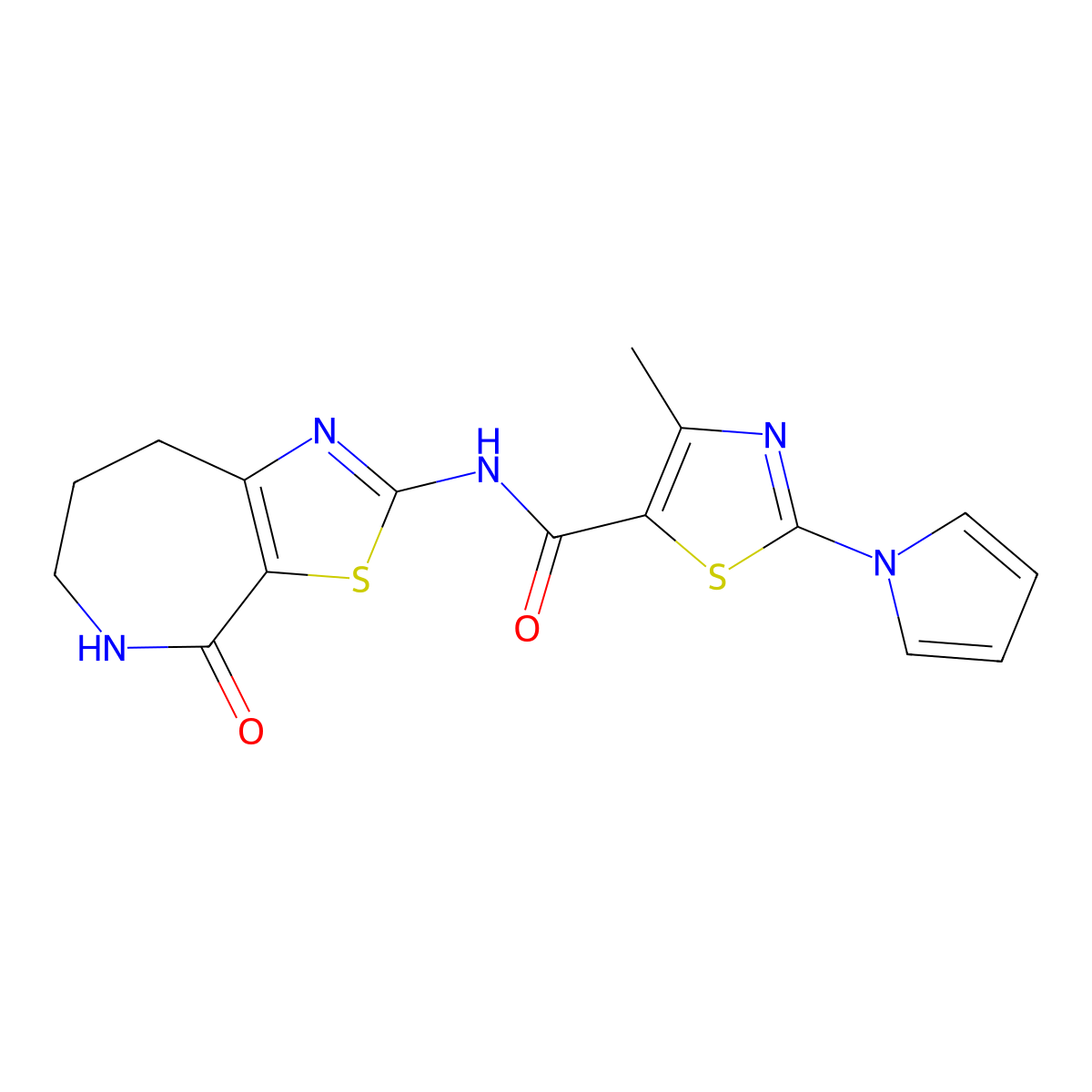 4-methyl-N-{4-oxo-4H,5H,6H,7H,8H-[1,3]thiazolo[5,4-c]azepin-2-yl}-2-(1H-pyrrol-1-yl)-1,3-thiazole-5-carboxamide molecular structure, CAS 1797334-10-1