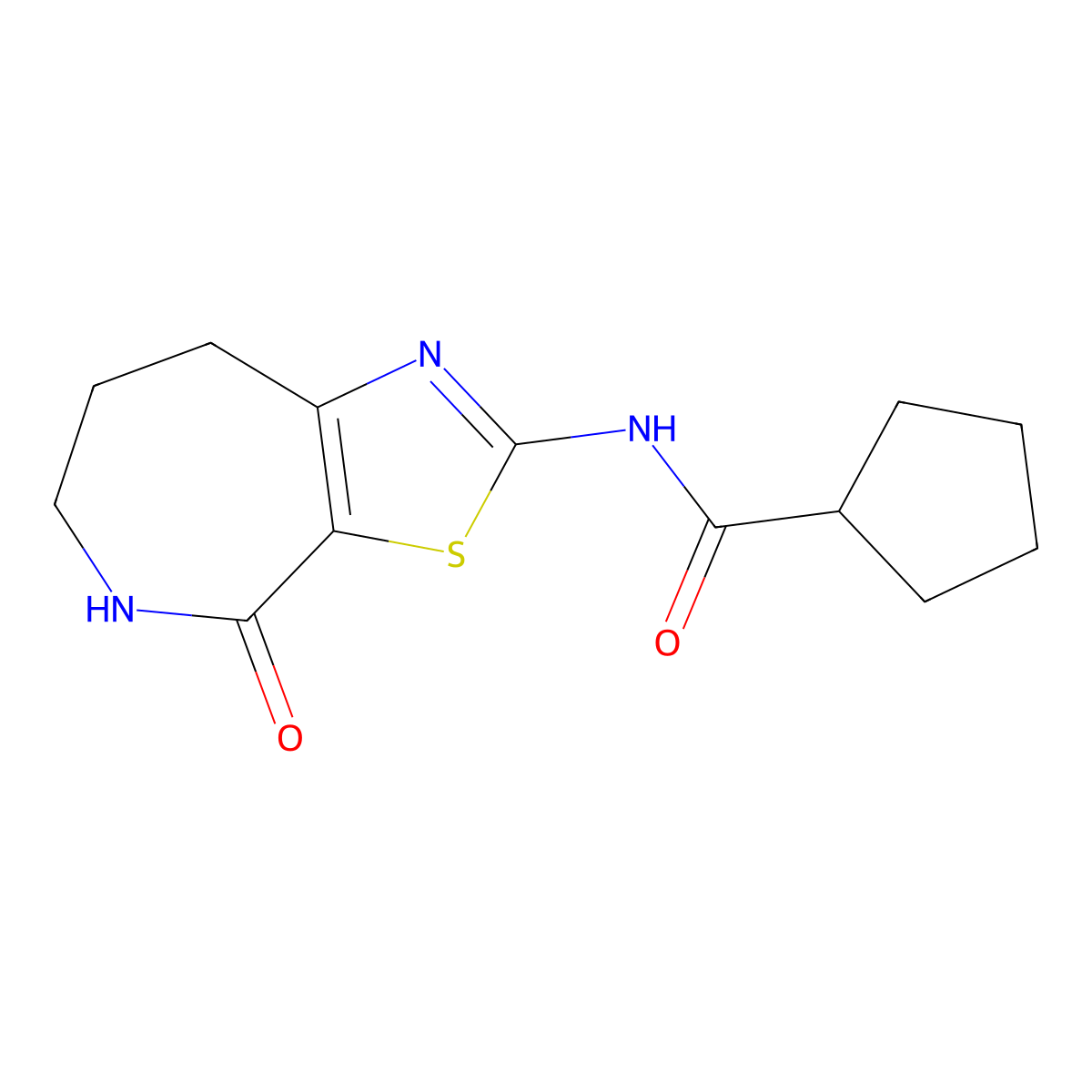N-(4-oxo-5,6,7,8-tetrahydro-4H-thiazolo[5,4-c]azepin-2-yl)cyclopentanecarboxamide molecular structure, CAS 1797334-18-9