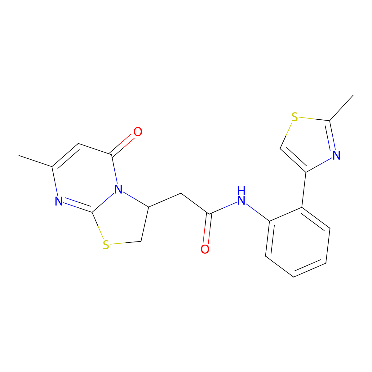 N-[2-(2-methyl-1,3-thiazol-4-yl)phenyl]-2-{7-methyl-5-oxo-2H,3H,5H-[1,3]thiazolo[3,2-a]pyrimidin-3-yl}acetamide molecular structure, CAS 1797334-79-2