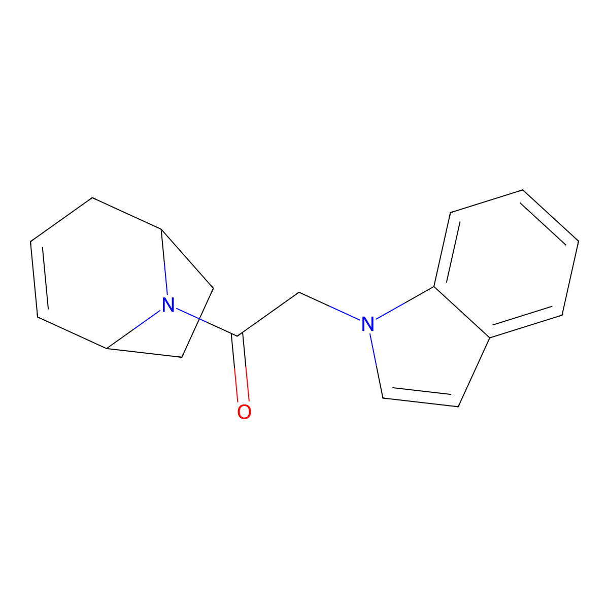 1-((1R,5S)-8-azabicyclo[3.2.1]oct-2-en-8-yl)-2-(1H-indol-1-yl)ethanone molecular structure, CAS 1797335-15-9