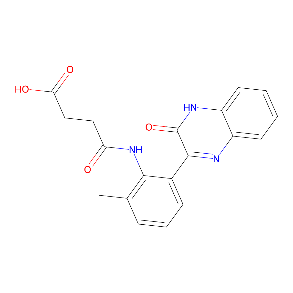3-{[2-(3-Hydroxyquinoxalin-2-yl)-6-methylphenyl]carbamoyl}propanoic acid molecular structure, CAS 1797335-53-5