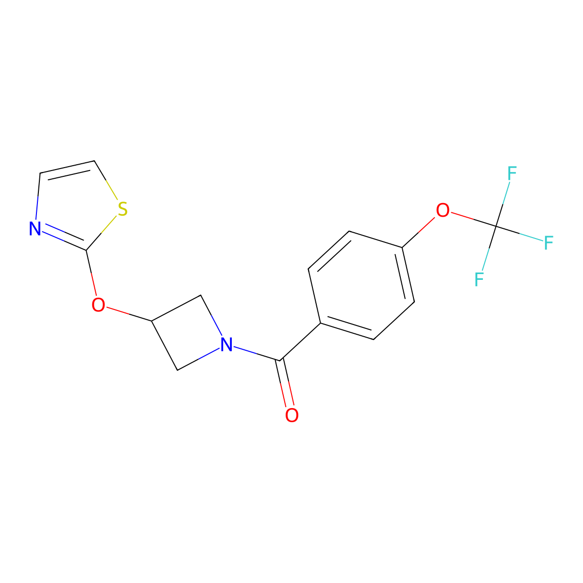 (3-(Thiazol-2-yloxy)azetidin-1-yl)(4-(trifluoromethoxy)phenyl)methanone molecular structure, CAS 1797335-58-0