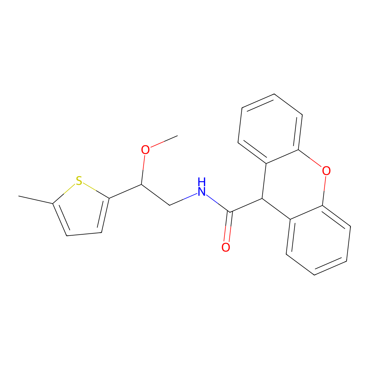 N-[2-Methoxy-2-(5-methylthiophen-2-YL)ethyl]-9H-xanthene-9-carboxamide molecular structure, CAS 1797337-48-4