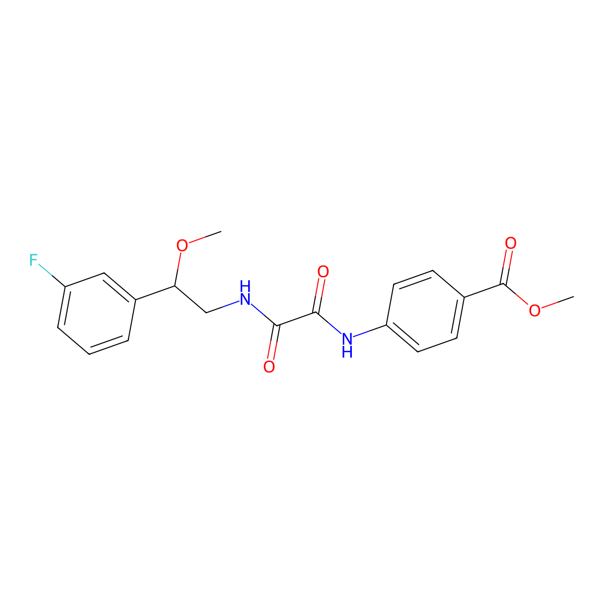 Methyl 4-(2-((2-(3-fluorophenyl)-2-methoxyethyl)amino)-2-oxoacetamido)benzoate molecular structure, CAS 1797338-12-5