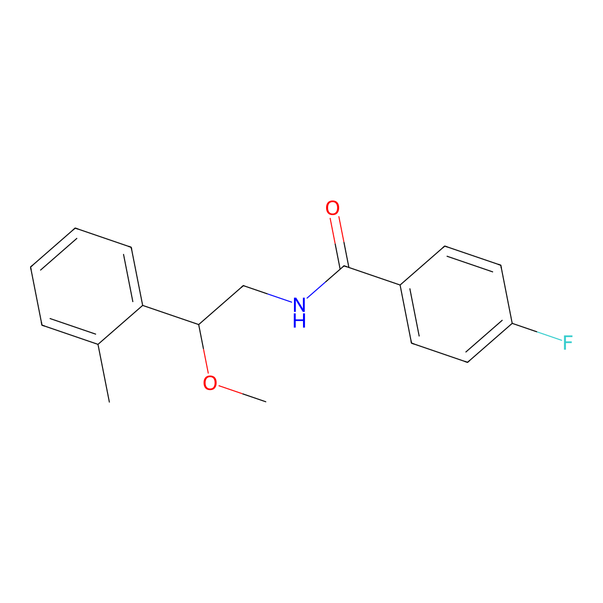 4-fluoro-N-(2-methoxy-2-(o-tolyl)ethyl)benzamide molecular structure, CAS 1797338-27-2