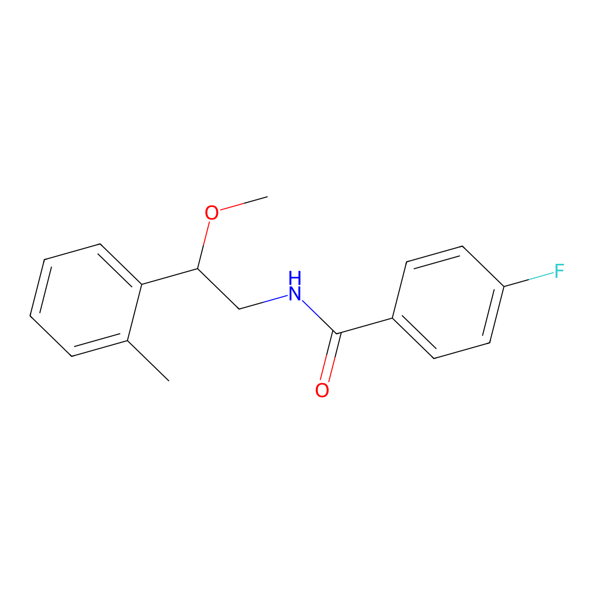 4-fluoro-N-(2-methoxy-2-(o-tolyl)ethyl)benzamide molecular structure, CAS 1797338-27-2