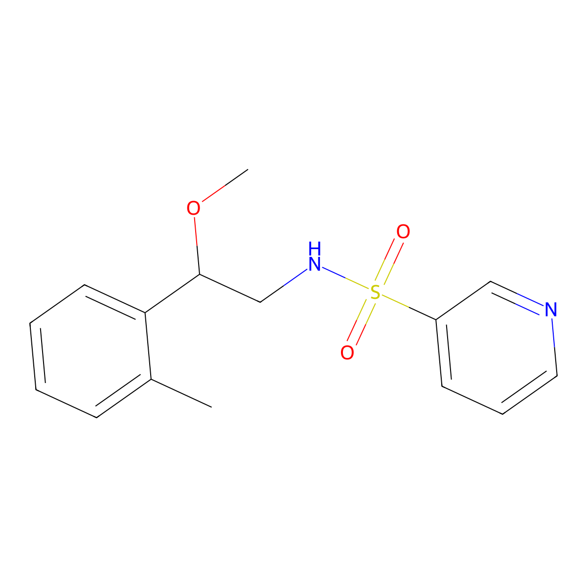 N-(2-methoxy-2-(o-tolyl)ethyl)pyridine-3-sulfonamide molecular structure, CAS 1797338-39-6