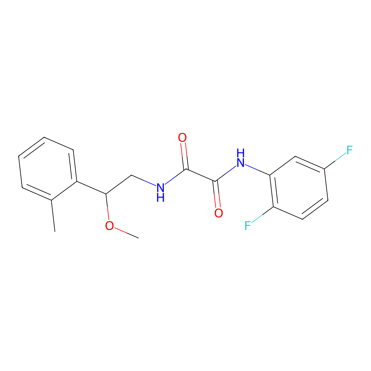 N1-(2,5-difluorophenyl)-N2-(2-methoxy-2-(o-tolyl)ethyl)oxalamide molecular structure, CAS 1797338-66-9