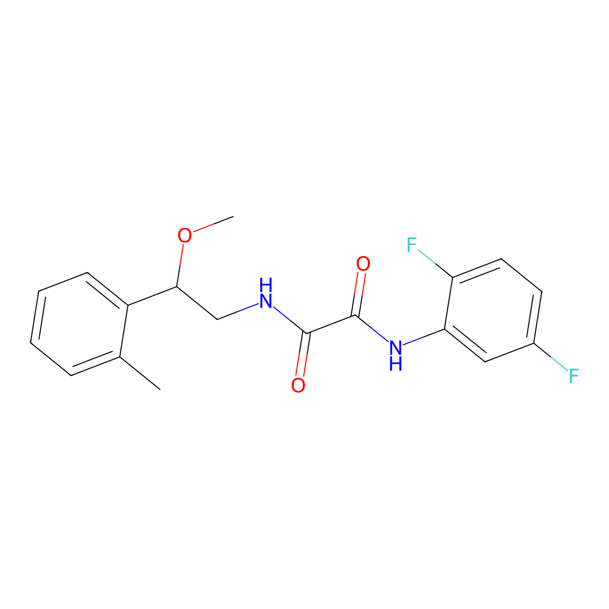 N1-(2,5-difluorophenyl)-N2-(2-methoxy-2-(o-tolyl)ethyl)oxalamide molecular structure, CAS 1797338-66-9