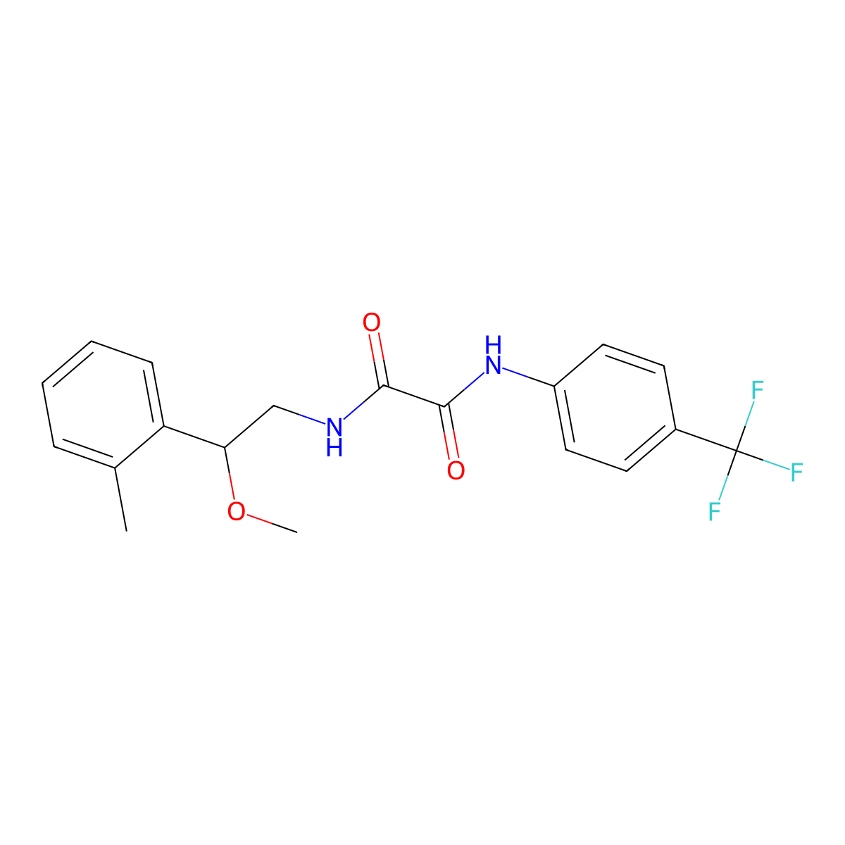 N1-(2-methoxy-2-(o-tolyl)ethyl)-N2-(4-(trifluoromethyl)phenyl)oxalamide molecular structure, CAS 1797338-72-7