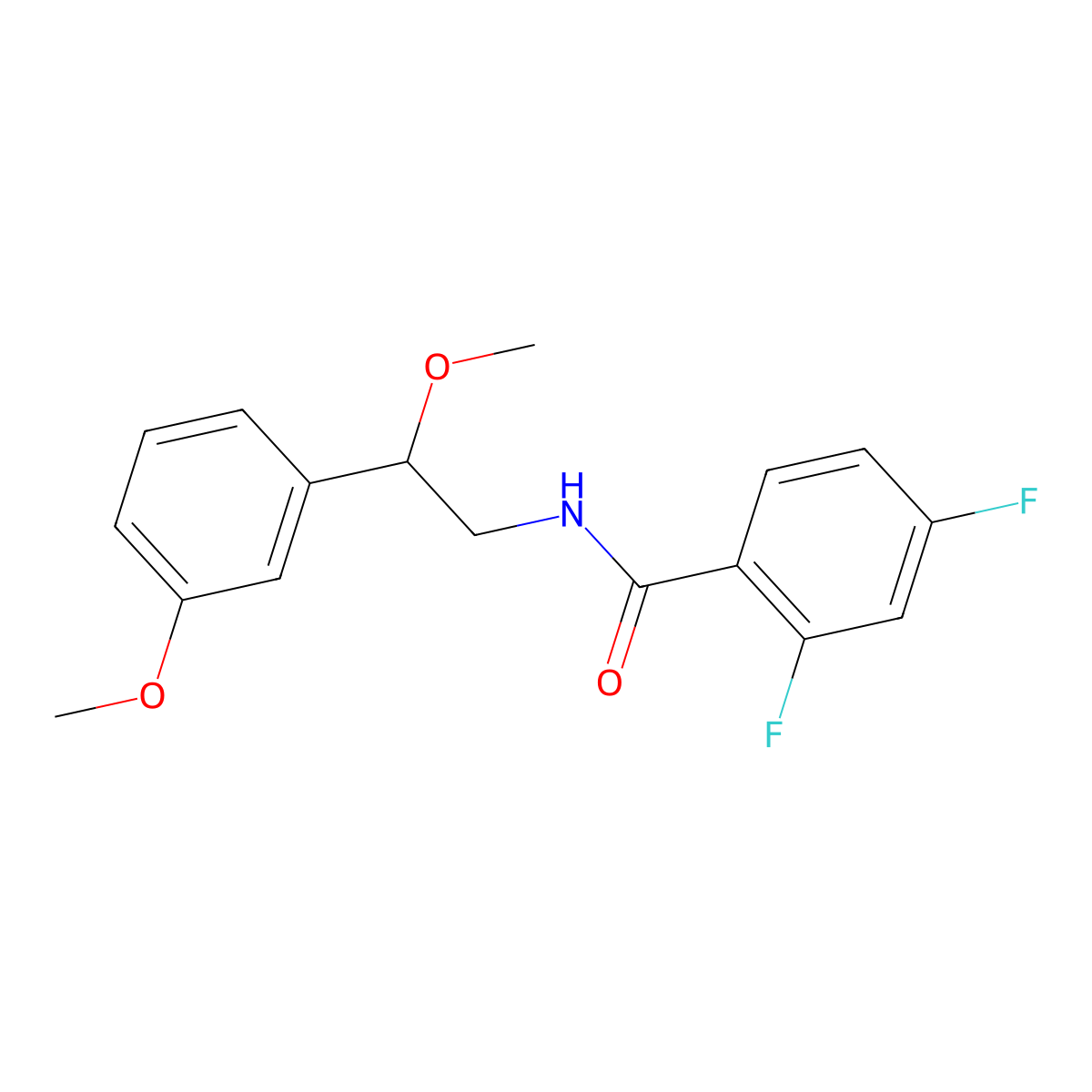 2,4-difluoro-N-[2-methoxy-2-(3-methoxyphenyl)ethyl]benzamide molecular structure, CAS 1797338-96-5