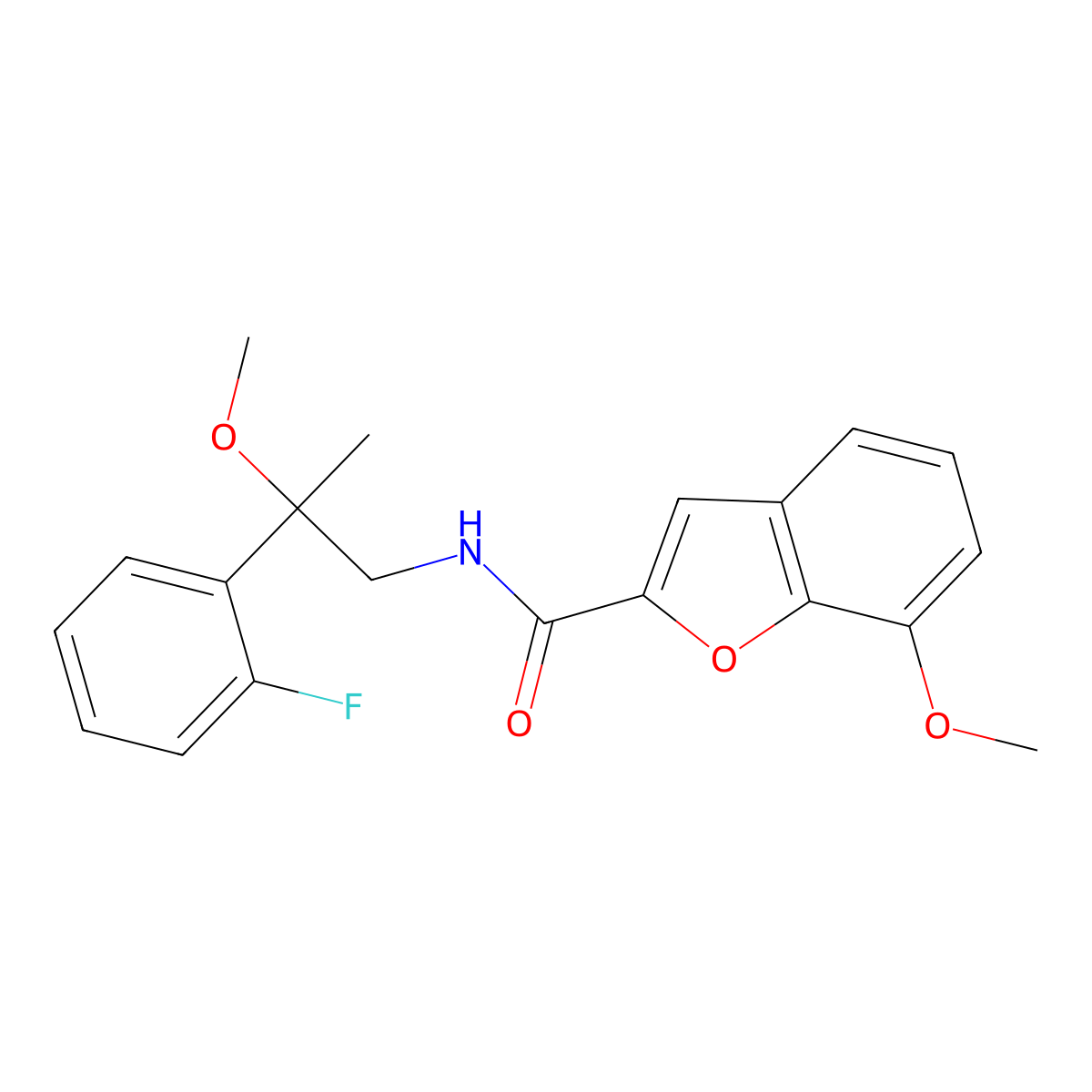 N-(2-(2-fluorophenyl)-2-methoxypropyl)-7-methoxybenzofuran-2-carboxamide molecular structure, CAS 1797339-29-7